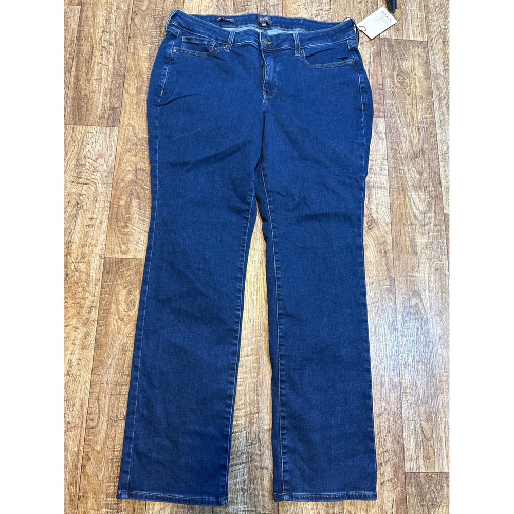 NYDJ Marilyn Straight Leg Jeans Dark Wash Blue Plus Size 16W NWT